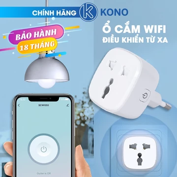 Ổ cắm wifi KONO SK601, ổ cắm điện thông minh wifi điều khiển từ xa qua điện thoại, dùng app tuya