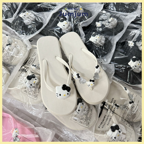 [ JJKEP3K ] Dép xỏ ngón kity thời trang nữ xinh cao su déo dày 1.5 cm êm chân kháng nước chống trượt