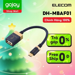 Cáp OTG USB (micro B - A) ELECOM DH-MBAF01 - Hàng Chính Hãng