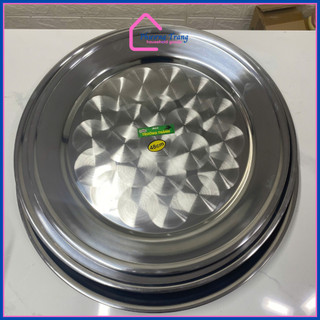 Mâm tròn inox, mâm inox tròn sâu 304 đủ loại 48cm, 52cm - Phương Trang