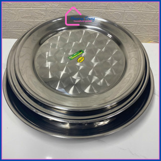 Mâm tròn inox, mâm inox tròn sâu 304 đủ loại 48cm, 52cm - Phương Trang