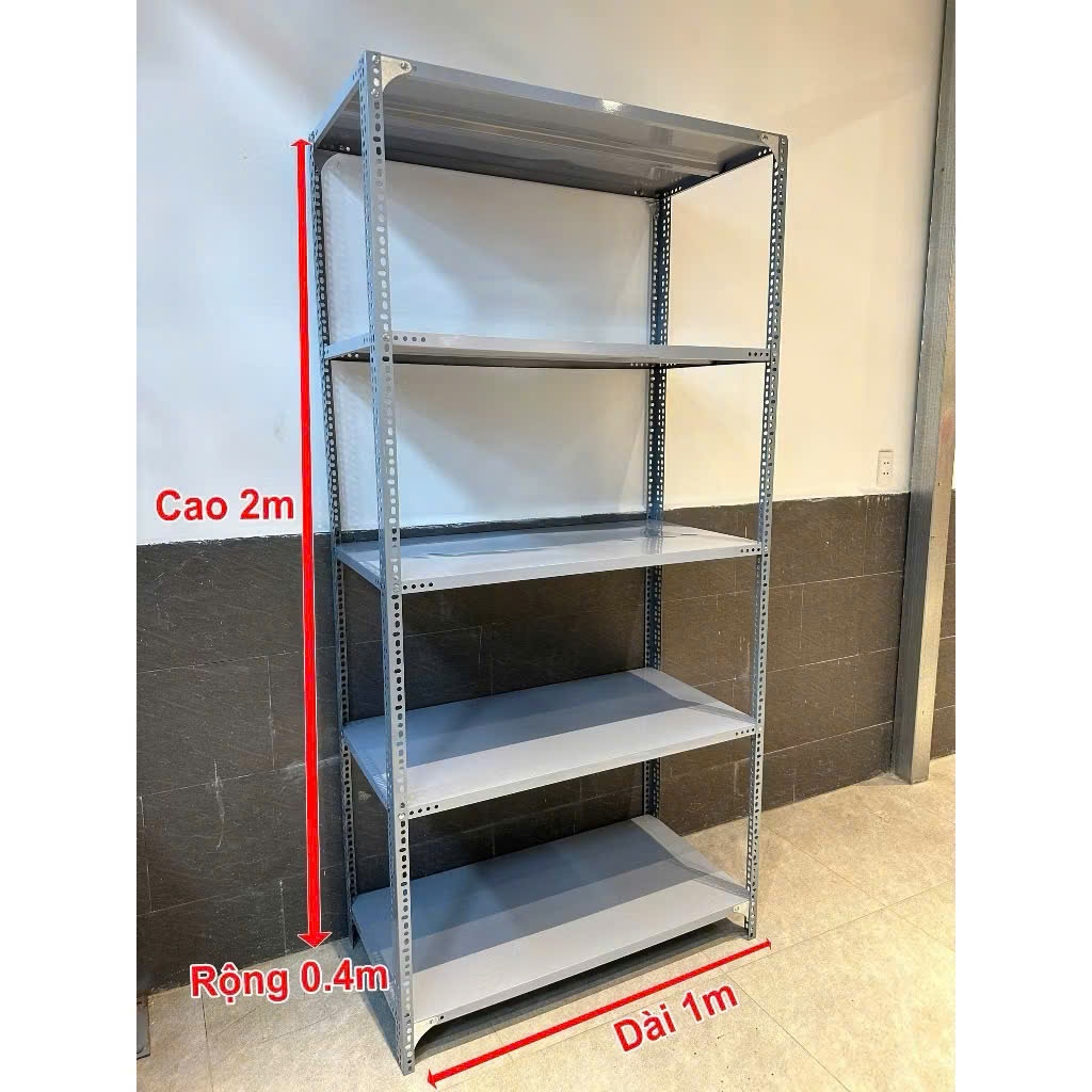 (Hàng dày) Kệ sắt v lỗ Nhiều Kích Thước lắp ráp 3 tầng 4 tầng 5 tầng, Tặng kèm đế nhựa