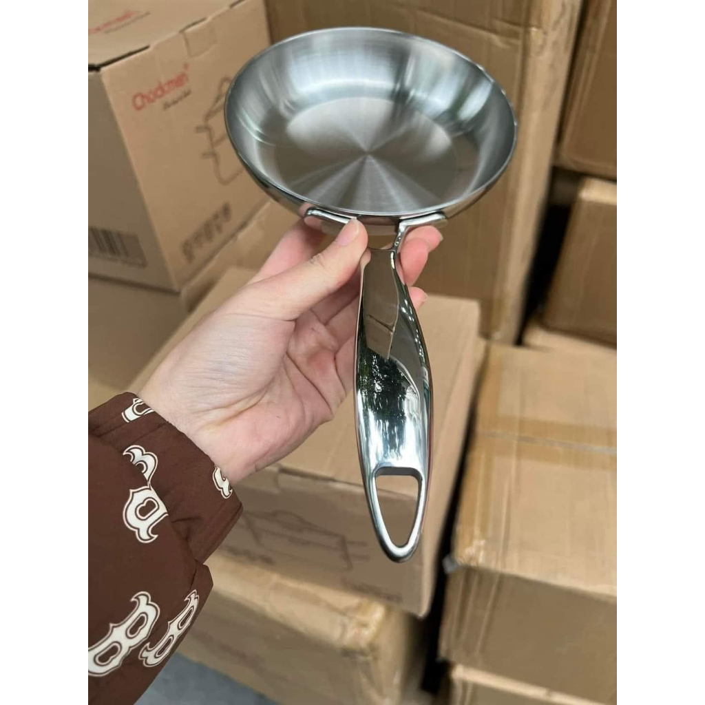 Chảo Chiên Rán 14cm, Chảo Rán Trứng Inox Cao Cấp Chockmen, Dụng Cụ Chiên Xào Nhỏ Xinh CKM583