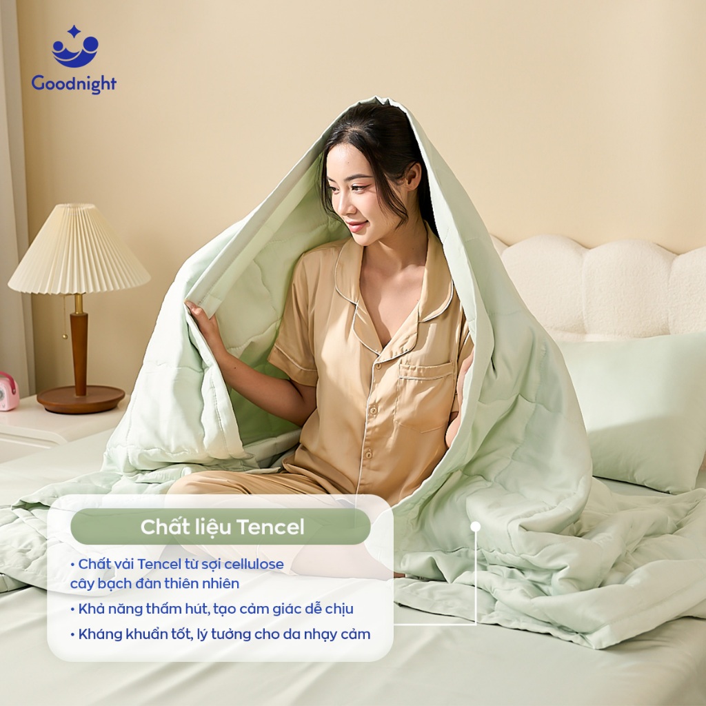 Ảnh Chăn Lụa Tencel Vua Nệm Goodnight Airsilk 220x200cm, Chăn Tencel  Hút Ẩm Tốt, Màu Sắc Thanh Lịch, Đắp Hè Thu 1