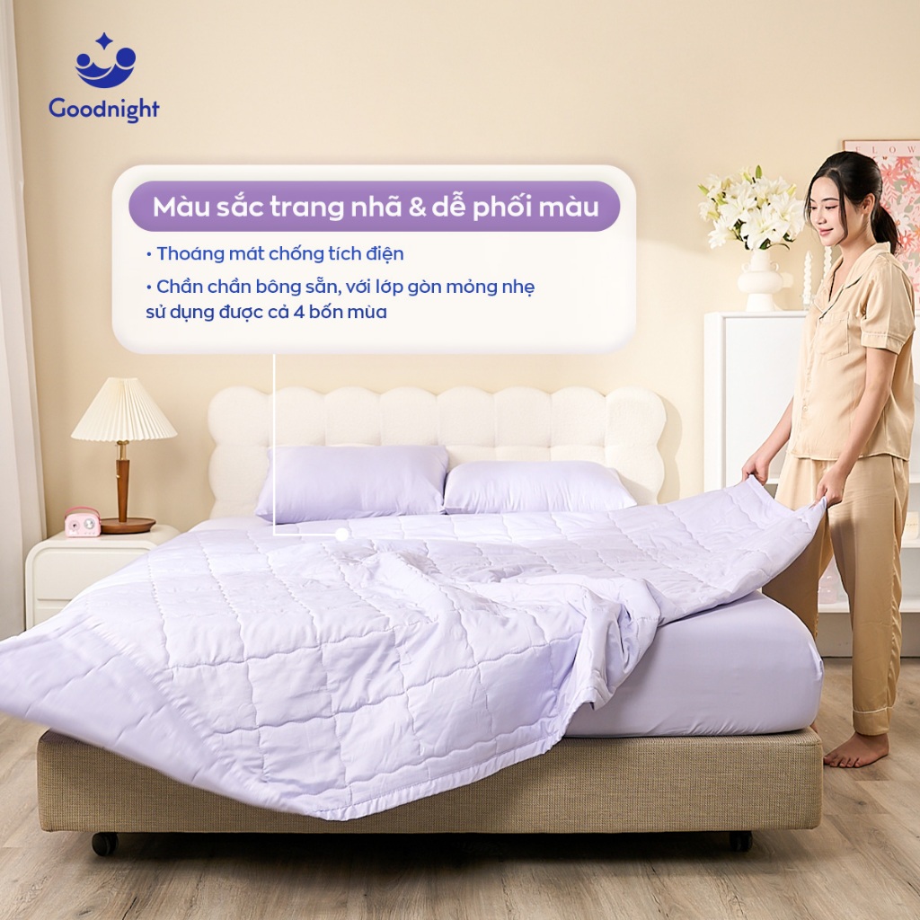 Ảnh Chăn Lụa Tencel Vua Nệm Goodnight Airsilk 220x200cm, Chăn Tencel  Hút Ẩm Tốt, Màu Sắc Thanh Lịch, Đắp Hè Thu 2