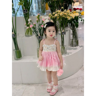 VÁY 2 DÂY PHỐI REN THÊU CAO CẤP-BabyBeer-chính phẩm loại 1