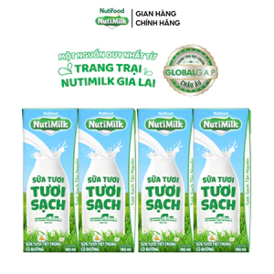 HSD GẦN NHẤT 06/08/2026 [QUÀ TẶNG KHÔNG BÁN] Lốc Sữa Tươi Tươi Sạch NutiMilk Vị Ngẫu Nhiên 180ml