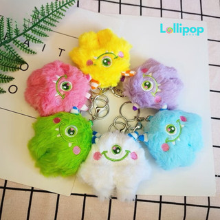 Móc Khoá Lông Quái Vật Một Mắt - LOLLIPOP BAGS - Móc Khoá Balo, Móc Khoá Túi Dễ Thương