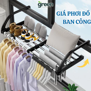 Giá Phơi Đồ Ban Công Gấp Gọn, Kệ Treo Ban Công Thông Minh Có Thể Mở Rộng Để Phơi Đồ Chịu Lực 10Kg