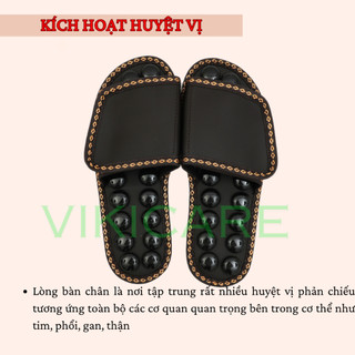 Dép Massage Khảm Đá Ấn Huyệt Bàn Chân, Dép Đá Tourmaline