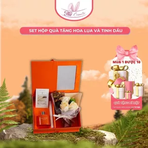 Set Quà Tặng Hoa & Tinh Dầu Kèm Đèn, Món Quà Thanh Lịch và Quý Phái Dịp Sinh Nhật, 20/10, Noel, 14/2, 8/3