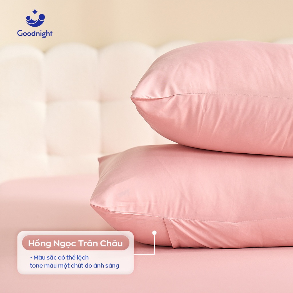 Ảnh Vỏ Gối Goodnight Airsilk Tencel Lụa Cao Cấp 5 màu pastel - Goodnight Bedding (1 chiếc) 3