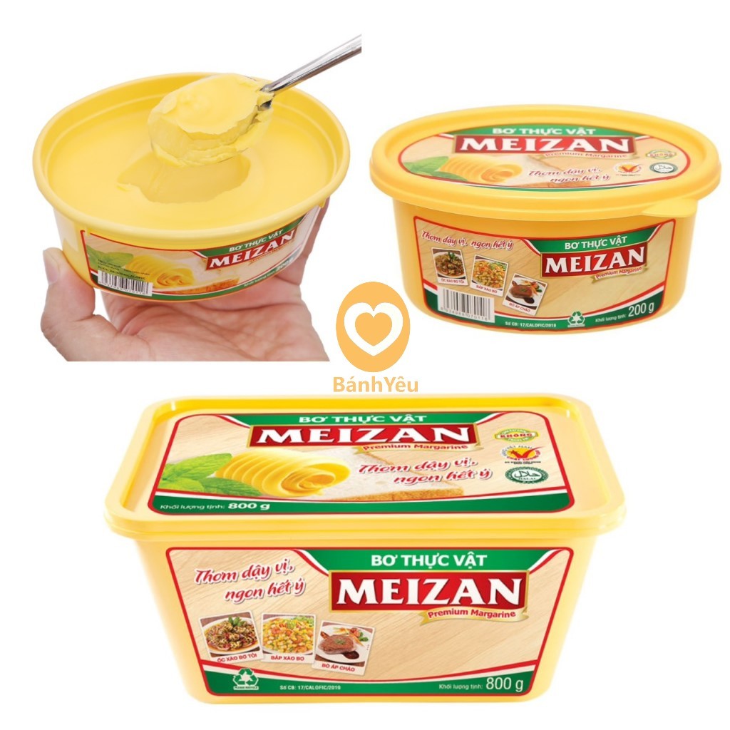 Bơ thực vật/Margarine Meizan 200g/800g thơm ngon dùng nấu ăn làm bánh - (PLTC)