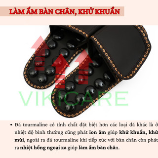 Dép Massage Khảm Đá Ấn Huyệt Bàn Chân, Dép Đá Tourmaline