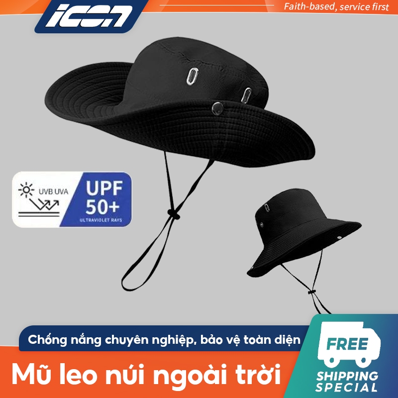 ICON Mũ bucket cao bồi chống nắng  cho nam nữ thoáng khí, bảo vệ UV, lý tưởng cho đi xe, câu cá, leo núi, du lịch