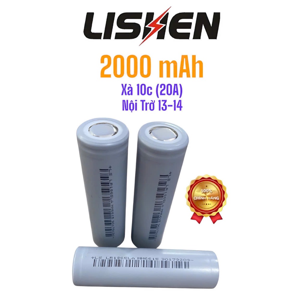 Pin Lithium Ion LiShen 18650 model LR1865LA 18650 2000mAh xả 10c Xám ...
