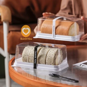 Hộp chữ nhật đựng bánh bông lan cuộn XY185-350 - BB207