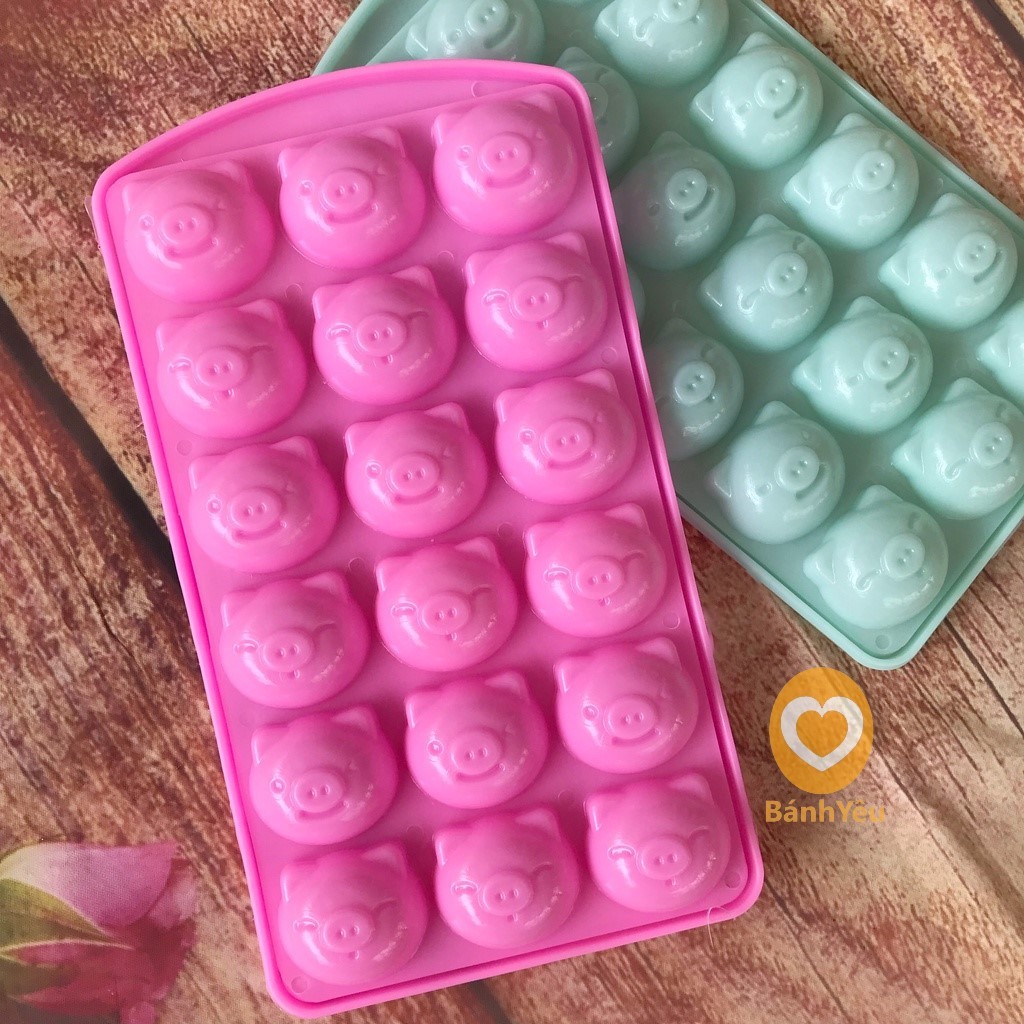 Khay Đá Hình Mặt Heo Nhựa Vĩnh Trường/ Khay làm thạch hình mặt heo - KH236