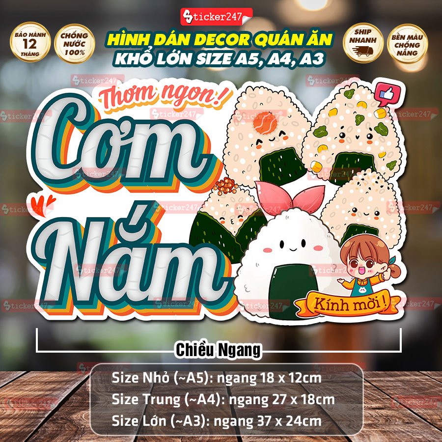 Decal Cơm Nắm Dễ Thương 🍓 Hình Dán Cơm Nắm Onigiri Cute Chống Nước Dán ...