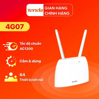 Bộ Phát WiFi Tenda 4G07 Chuẩn AC 1200Mpbs Dùng Sim 4G/3G Dùng Cho Ôto Và Nơi Không Có Internet