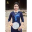 Áo Dài Lụa Thêu Cao Cấp A51 Xanh Than - Áo Dài Cho Mẹ Và Mẹ Sui Sang Trọng, Thanh Lịch, Áo Dài Nguyễn Lâm