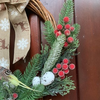 Nhiều mẫu Vòng hoa Giáng Sinh - vòng hoa Noel - Vòng nguyệt quế trang trí Noel khung sắt, mây gắn hoa cao cấp cỡ đại