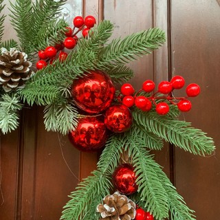 Nhiều mẫu Vòng hoa Giáng Sinh - vòng hoa Noel - Vòng nguyệt quế trang trí Noel khung sắt, mây gắn hoa cao cấp cỡ đại