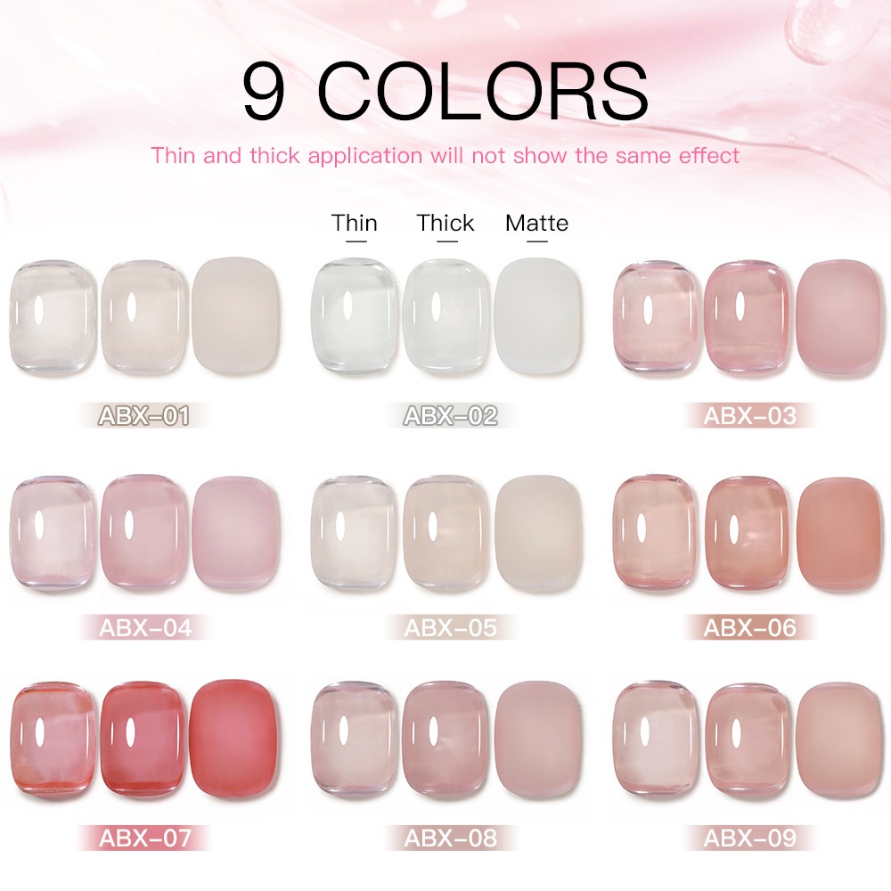 Sơn gel AS THẠCH MỚI mã ABX, sơn cát ASH, AMJ 9 chai đỏ nhọn, mã HS 12 chai 15ml