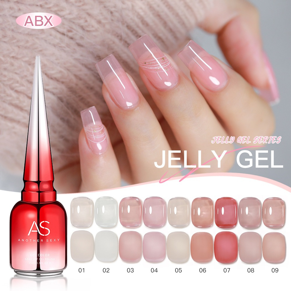 Sơn gel AS THẠCH MỚI mã ABX, sơn cát ASH, AMJ 9 chai đỏ nhọn, mã HS 12 chai 15ml