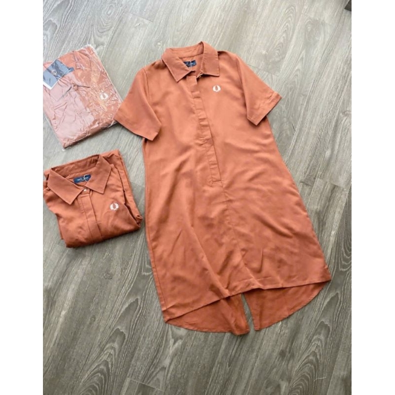(Sale) Đầm sơmi suông dài Fred* Perry* bigsize