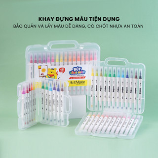 [GIẢM SỐC] Bút Viết Calligraphy 2 Đầu CLASSMATE 48 24 Màu Ngòi Brush Trang Trí Sổ Vở, Không Thấm Giấy AM-WC453/455