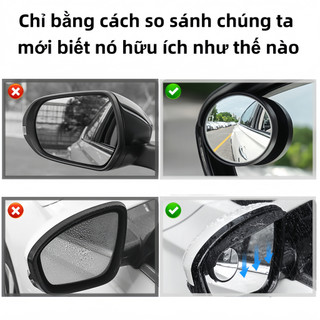 Gương chiếu hậu chống mưa lông mày gương tròn nhỏ chống mưa phản quang phụ kiện che mưa hiện vật