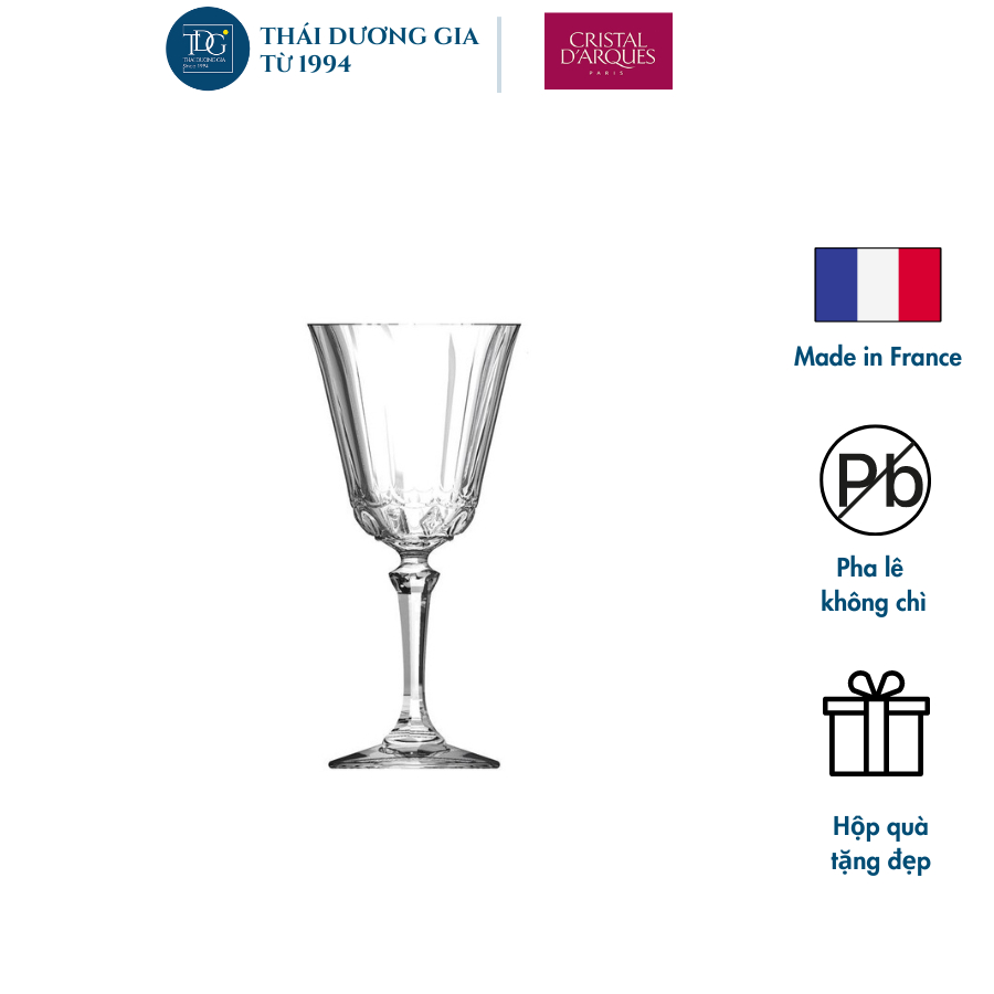 Bộ 6 ly vang pha lê 250ml Pháp Cristal d’Arque: Allure-21710
