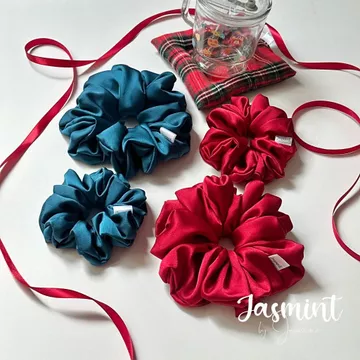 [Scrunchies] Đồ cột tóc, buộc tóc scrunchies satin siêu phồng, hot trend, xinh đẹp Jasmint