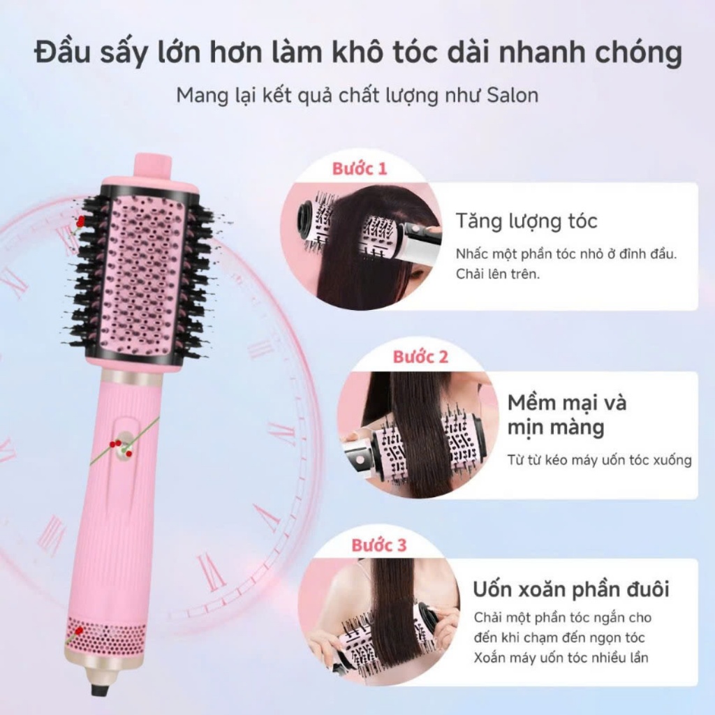 Ảnh Lược điện chải tóc ENZO 6214 thương hiệu italia , lược điện 4IN1 sấy uốn duỗi  BẢO HÀNH 5 NĂM 1