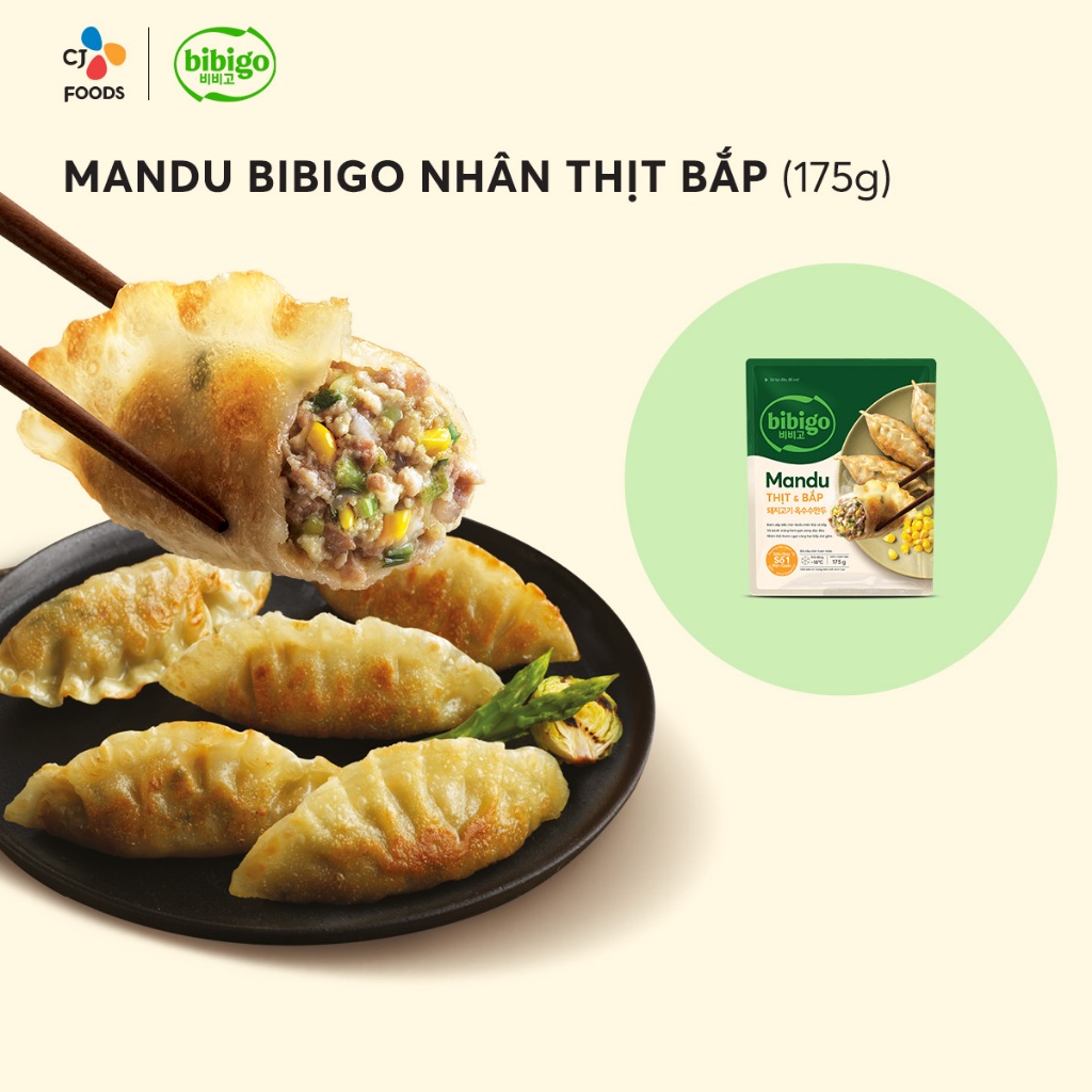 Ảnh Bánh xếp Mandu Hàn Quốc Bibigo nhân Thịt & Hải Sản & Thịt bắp 175g 3
