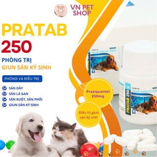 Thuốc thú y PRATAB 250 – Thuốc Phòng Trị Các Loại Giun Sán Trên Chó Mèo Cừu Dê Ngựa VN PET SHOP