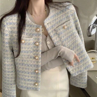 áo khoác nữ dạ tweed - Quảng Châu 2 lớp ( Sẵn hàng )
