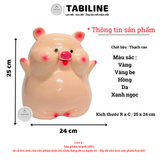 Heo đất ống tiết kiệm tiền lỗ tròn heo bánh bao size to cute xinh LD47 - TABILINE