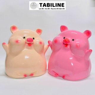 Heo đất ống tiết kiệm tiền lỗ tròn heo bánh bao size to cute xinh LD47 - TABILINE