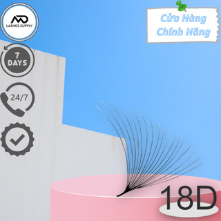 Mi fan  LASHES SUPPLY LINE 18D MD LASHES độ cong C - CC - D, độ dày 0.5 - 1 hộp 1000 fan - dụng cụ nối mi