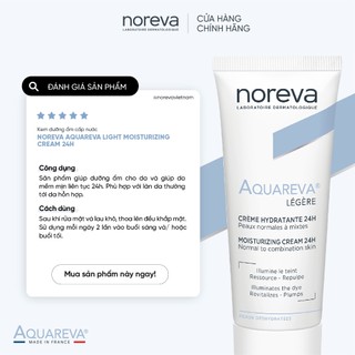 Kem cấp nước giúp da mềm mại AQUAREVA  LIGHT MOISTURIZING CREAM 24H 40ML