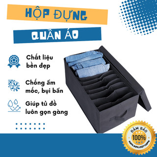 Hộp đựng quần áo chia ngăn vải oxford gấp gọn tiện lợi, chất liệu bền đẹp đựng đồ lót, sắp xếp tủ quần áo gọn gàng