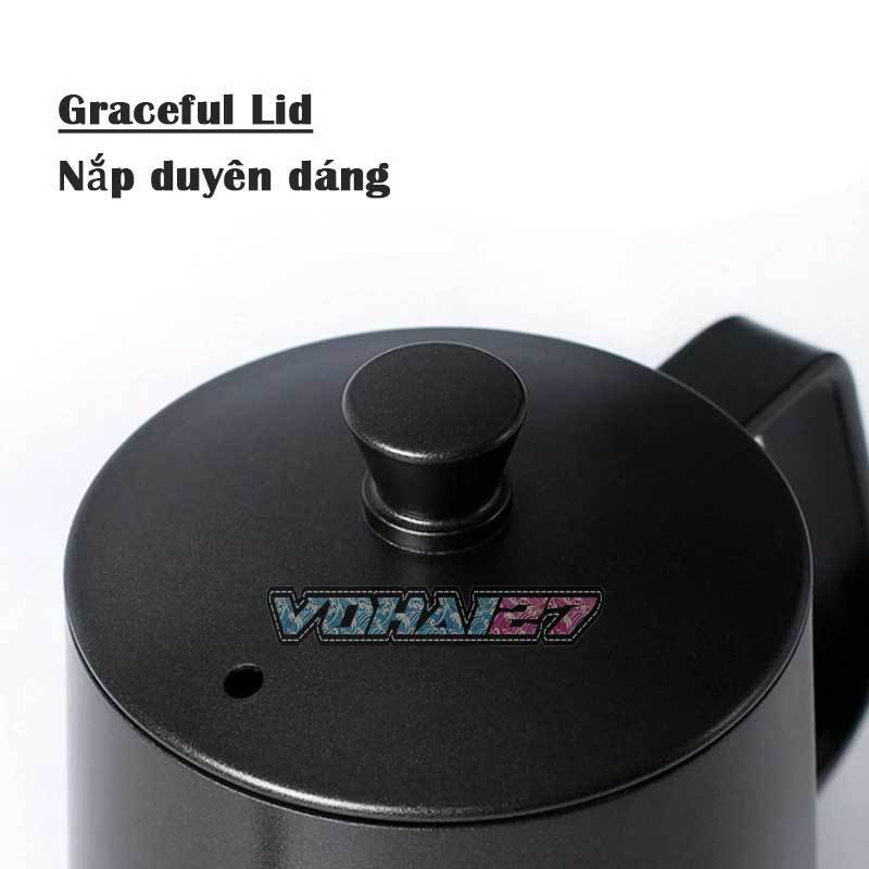 Ấm rót cafe pour over 600ml màu Đen (dùng bếp) - Bình/ấm rót cà phê cổ ngỗng