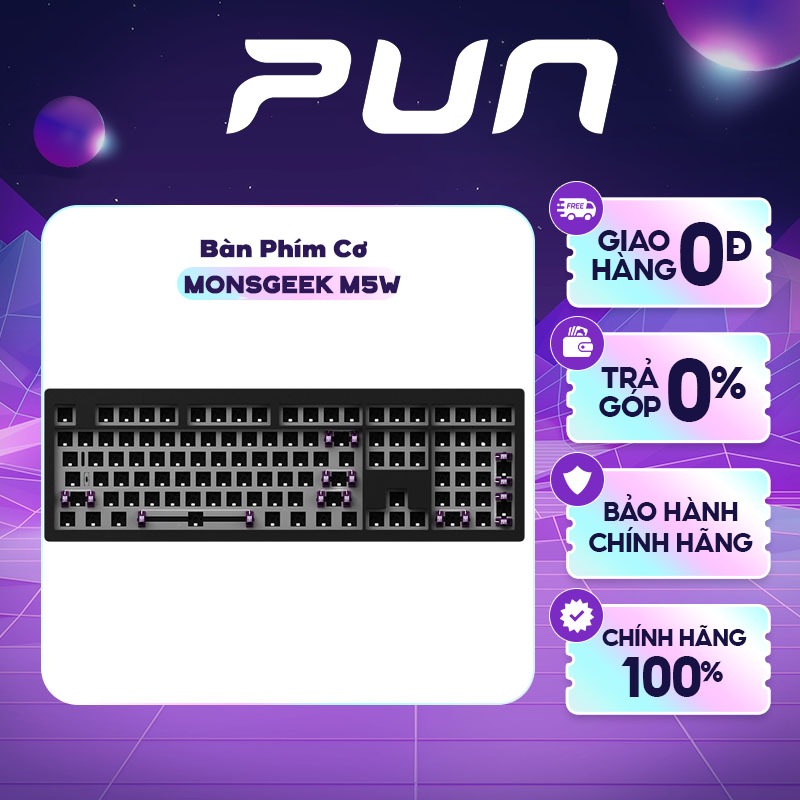 Bộ kit bàn phím cơ MonsGeek M5W Full Size 3 mode vỏ nhôm CNC led RGB ...