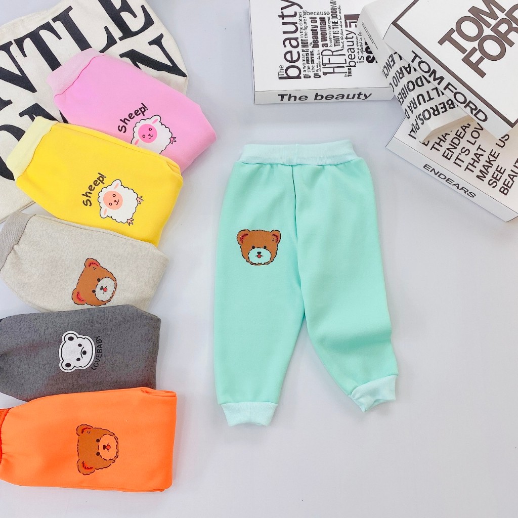 Set 5 quần dài nỉ lông cho bé trai bé gái, Quần chục mùa đông cho bé từ 5-15kg TN01 3SBABY