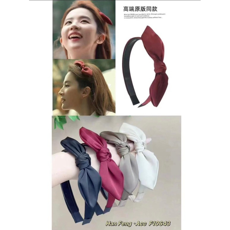 Bờm Tóc,Băng Đô Cài Tóc Thắt Nơ Lụa Co Răng Chống Trượt Phong Cách Tiểu Thư Phụ Kiện Tóc Nữ Empoli