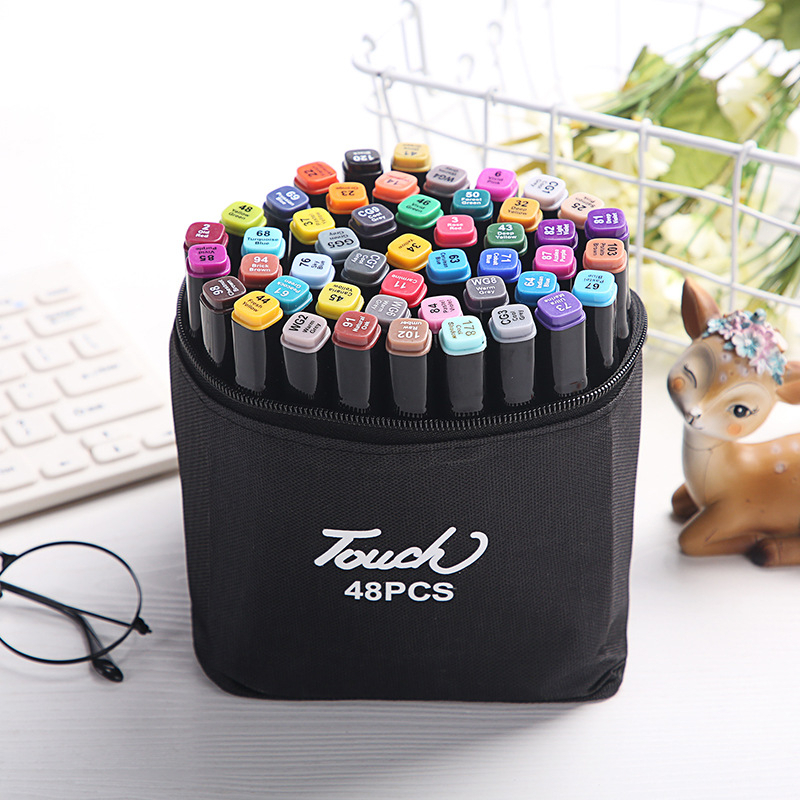 BỘ BÚT MARKER 2 ĐẦU 48 CÂY, BÚT TÔ MÀU VẼ TRANH, Thích Hợp Học Tập Thiết Kế Và Sáng Tạo