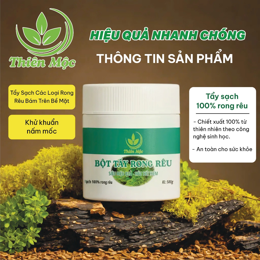 BỘT TẨY RONG RÊU THIÊN MỘC-Tẩy Rêu Trên Sân Gạch,Trên Vỉa Hè Nền Xi ...