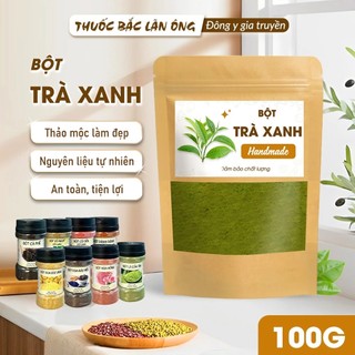 Bột trà xanh nguyên chất 100g (Tạo hương vị thơm ngon và màu sắc đẹp mắt cho các món ăn và đồ uống)